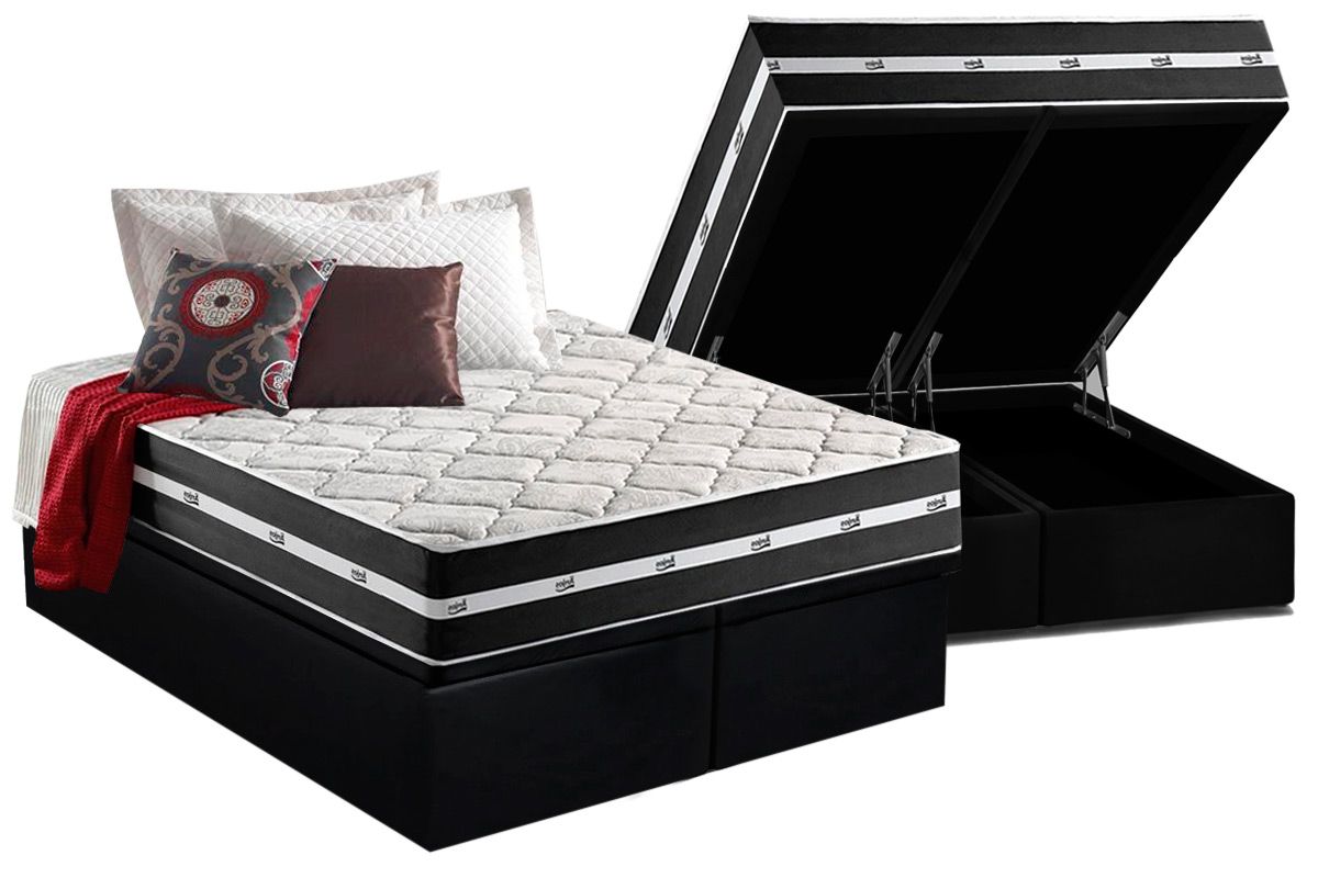 Cama Box Baú CRC +Colchão Molas Classic Anjos