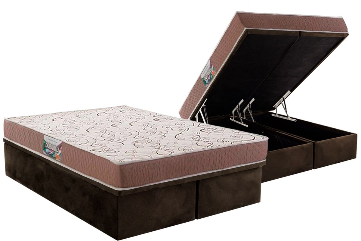 Cama Box Baú CRC +Colchão Ortopédico Durabilli Herval
