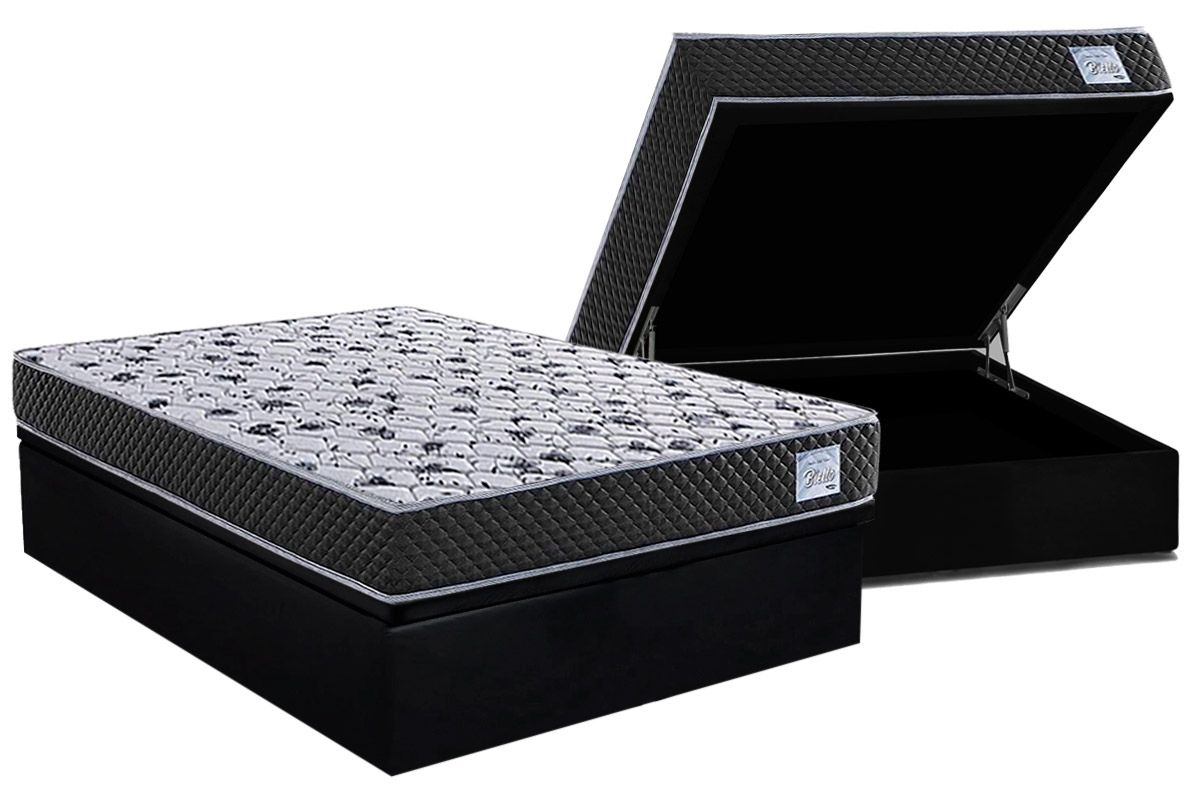 Cama Box Baú CRC +Colchão Ortopédico Biello Herval