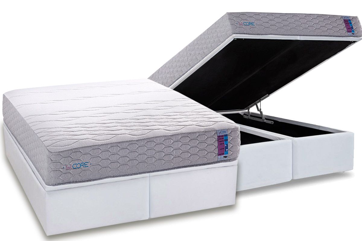 Cama Box Baú CRC +Colchão Feel Core Herval