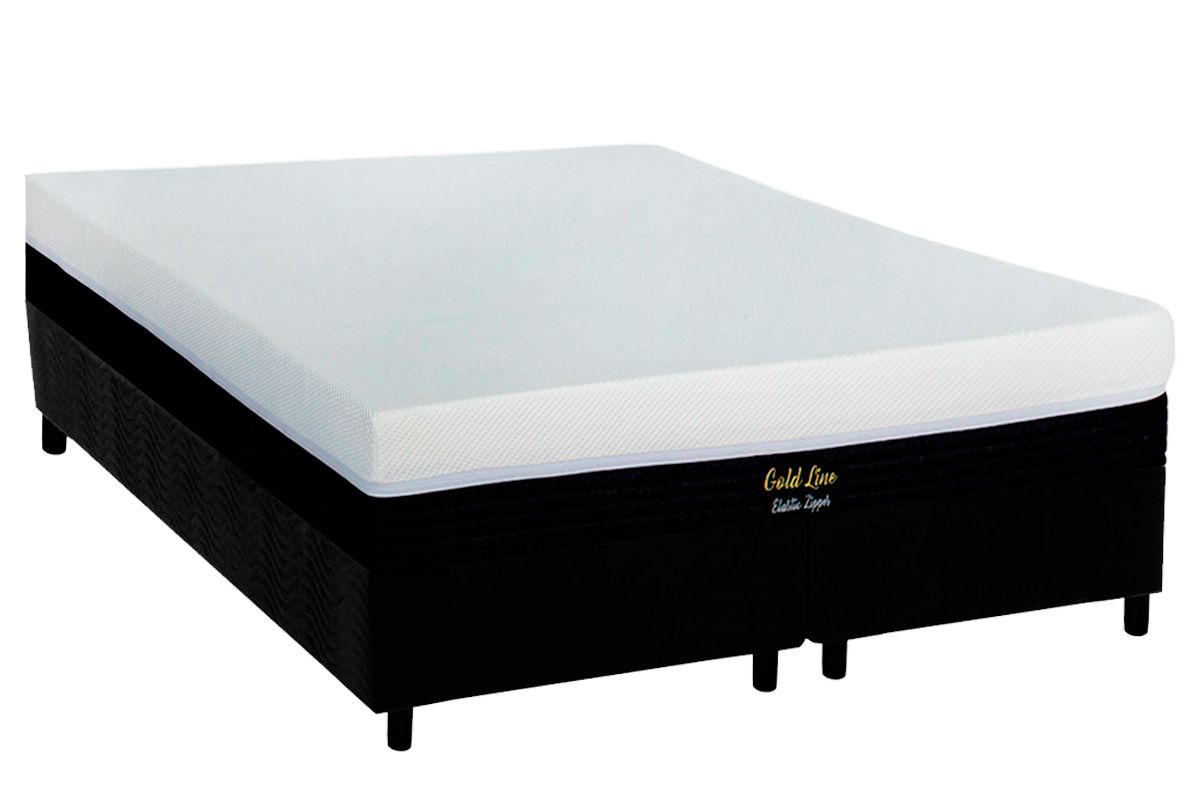 Cama Box CRC +Colchão Molas Gold Line Luckspuma