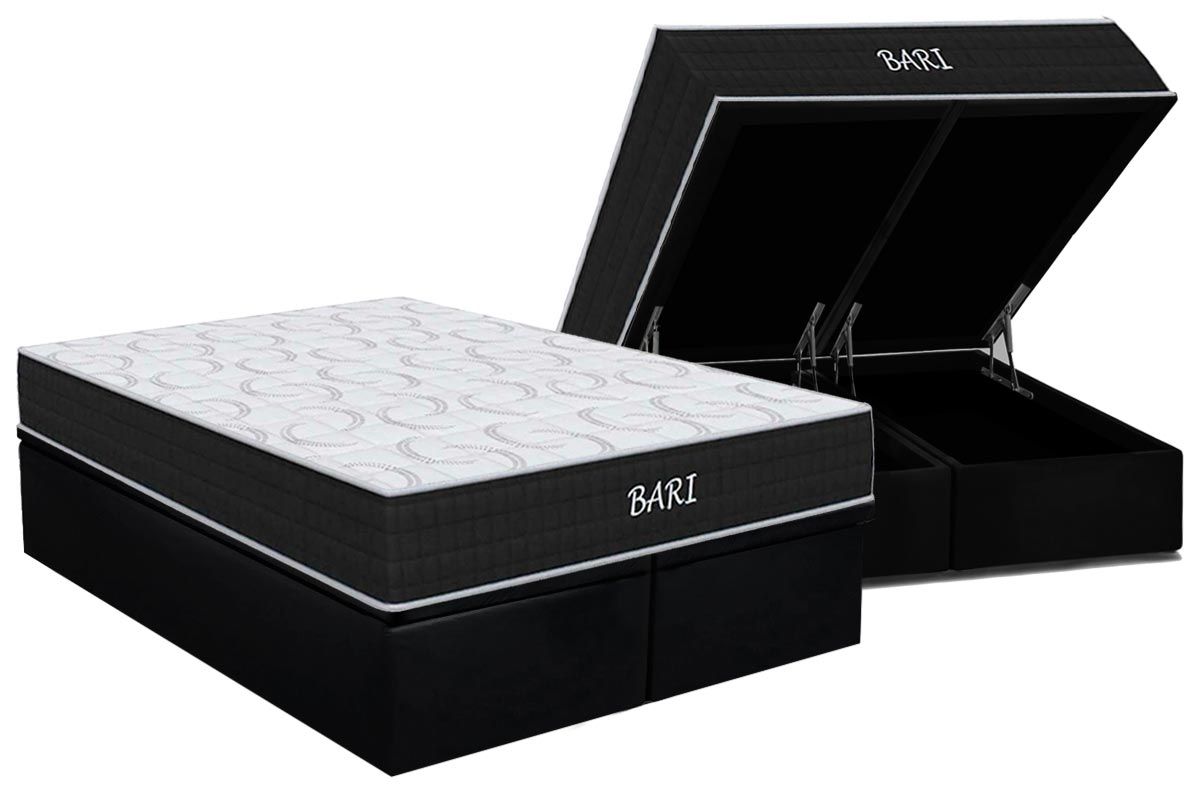 Cama Box Baú CRC +Colchão Espuma D45 Bari Orthoflex