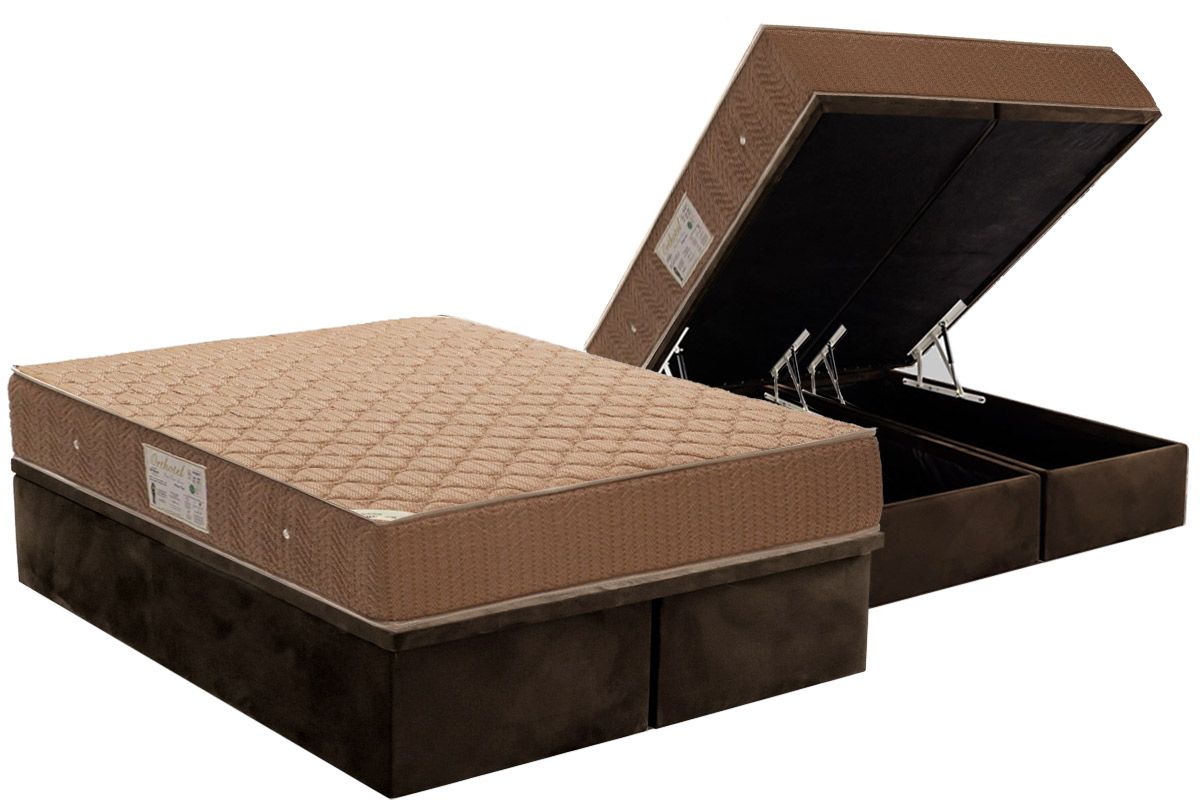 Cama Box Baú CRC +Colchão Molas Orthotel Ortobom