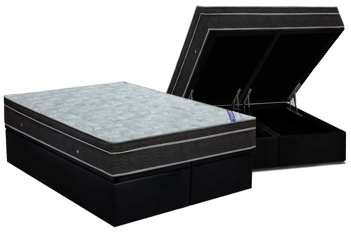 Cama Box Baú CRC +Colchão Molas Light Ortobom