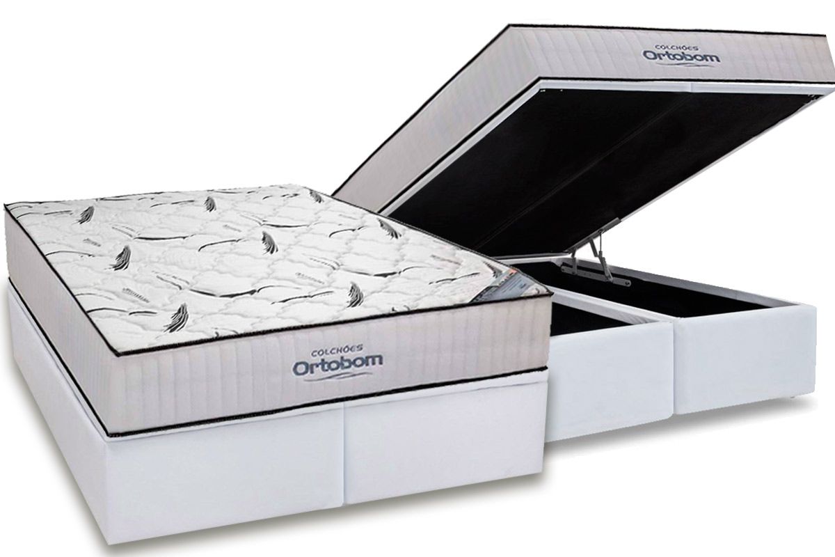 Cama Box Baú Filhão +Colchão D45 Hight Foam Ortobom