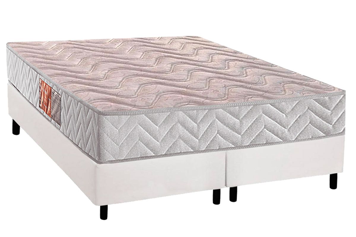 Cama Box CRC +Colchão Espuma D28 Pasquale Paropas