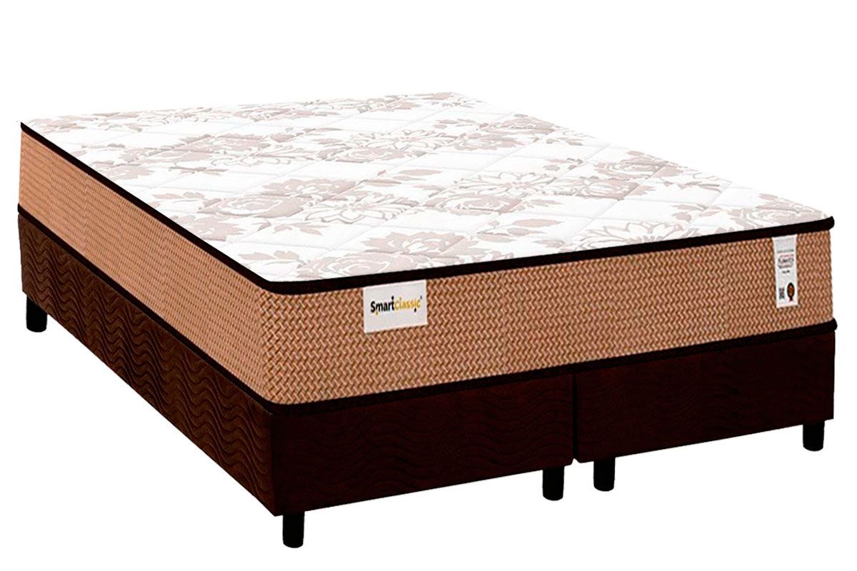 Cama Box CRC +Colchão Molas Classic Plumatex