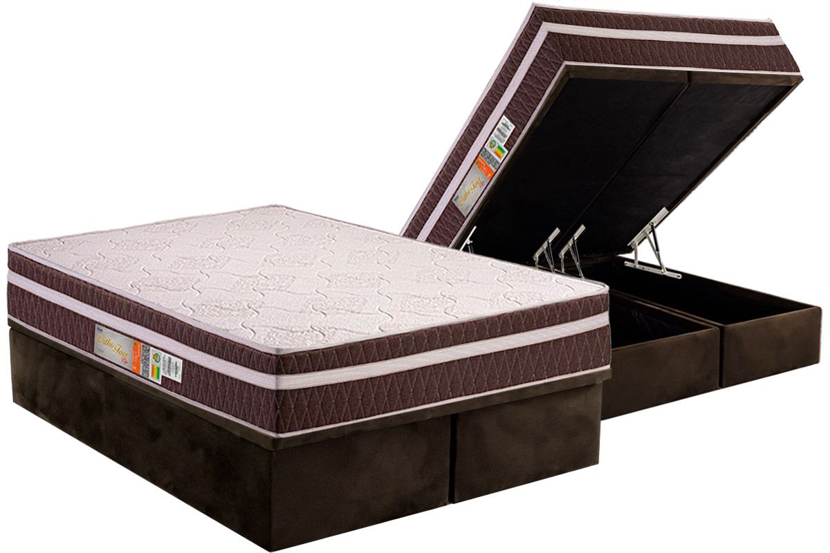 Cama Box Baú CRC +Colchão Ortopédico Orthoface Polar