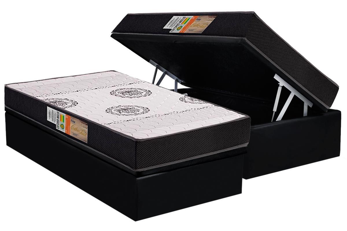 Cama Box Baú CRC +Colchão Ortopédico Orthoface Polar