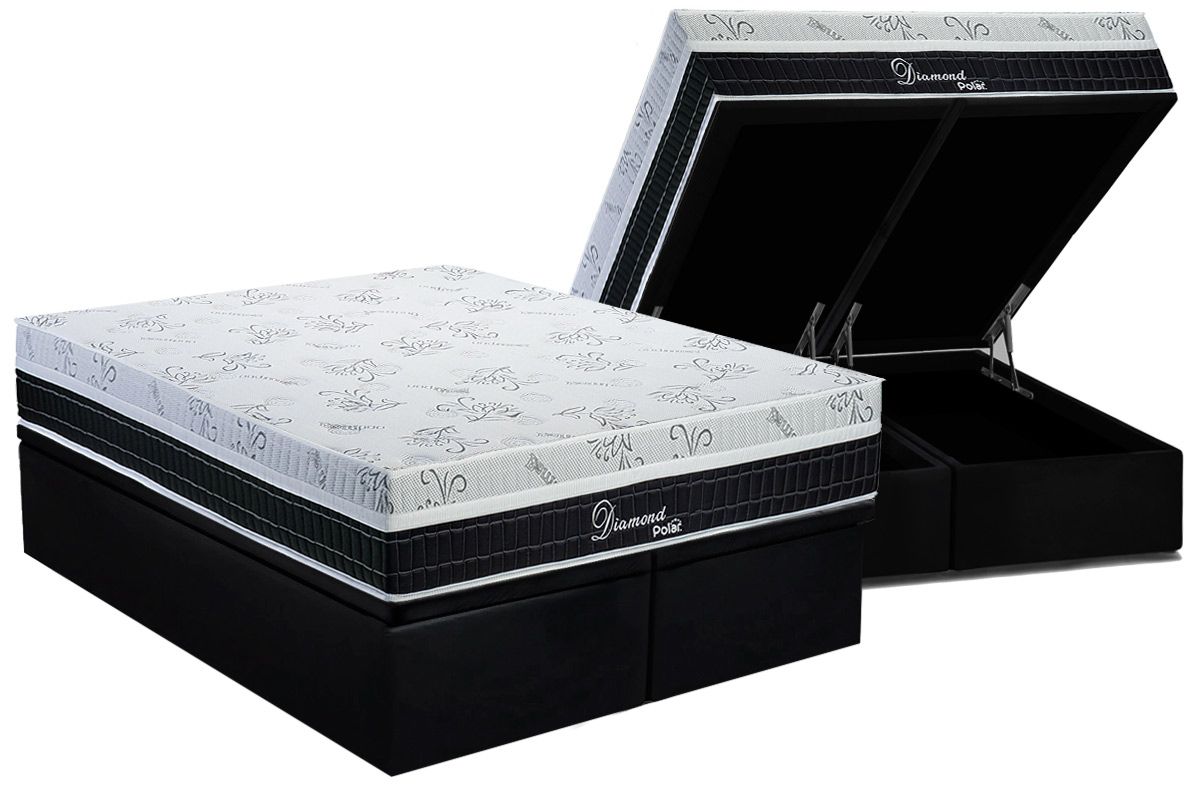 Cama Box Baú Filhão +Colchão Molas Diamond Polar