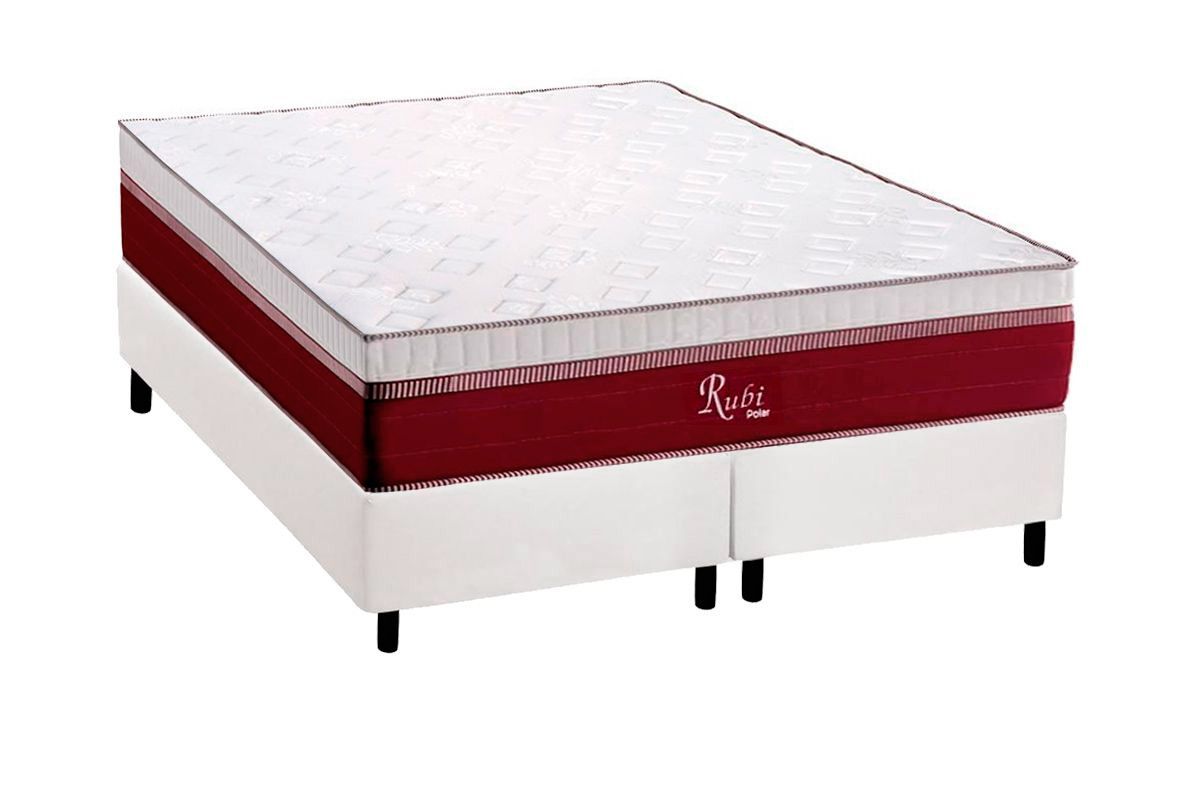 Cama Box CRC +Colchão Molas Rubi Polar