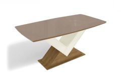 Mesa Jantar Amora c/ Tampo Madeirado c/ Vidro 90x170cm Kappesberg