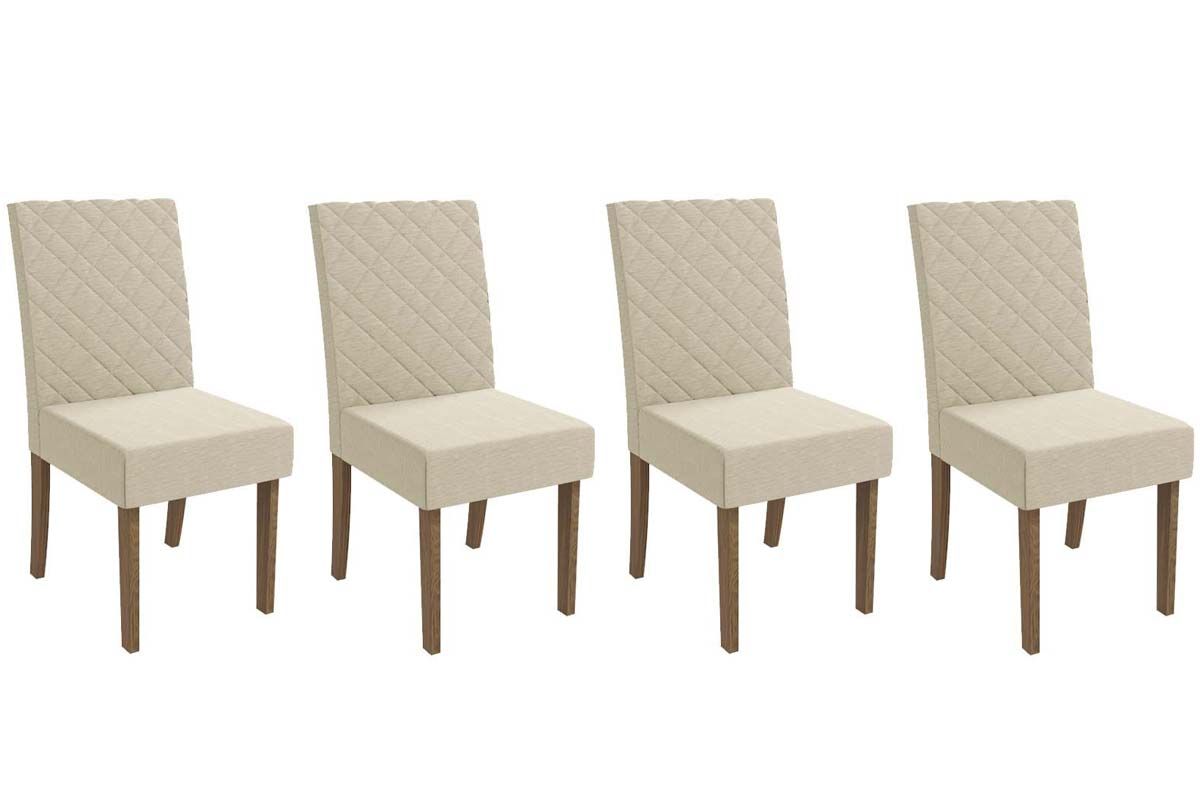 Cadeira Jantar Verbena 2CAD133 Madeirado Kit 4 Un Kappesberg
