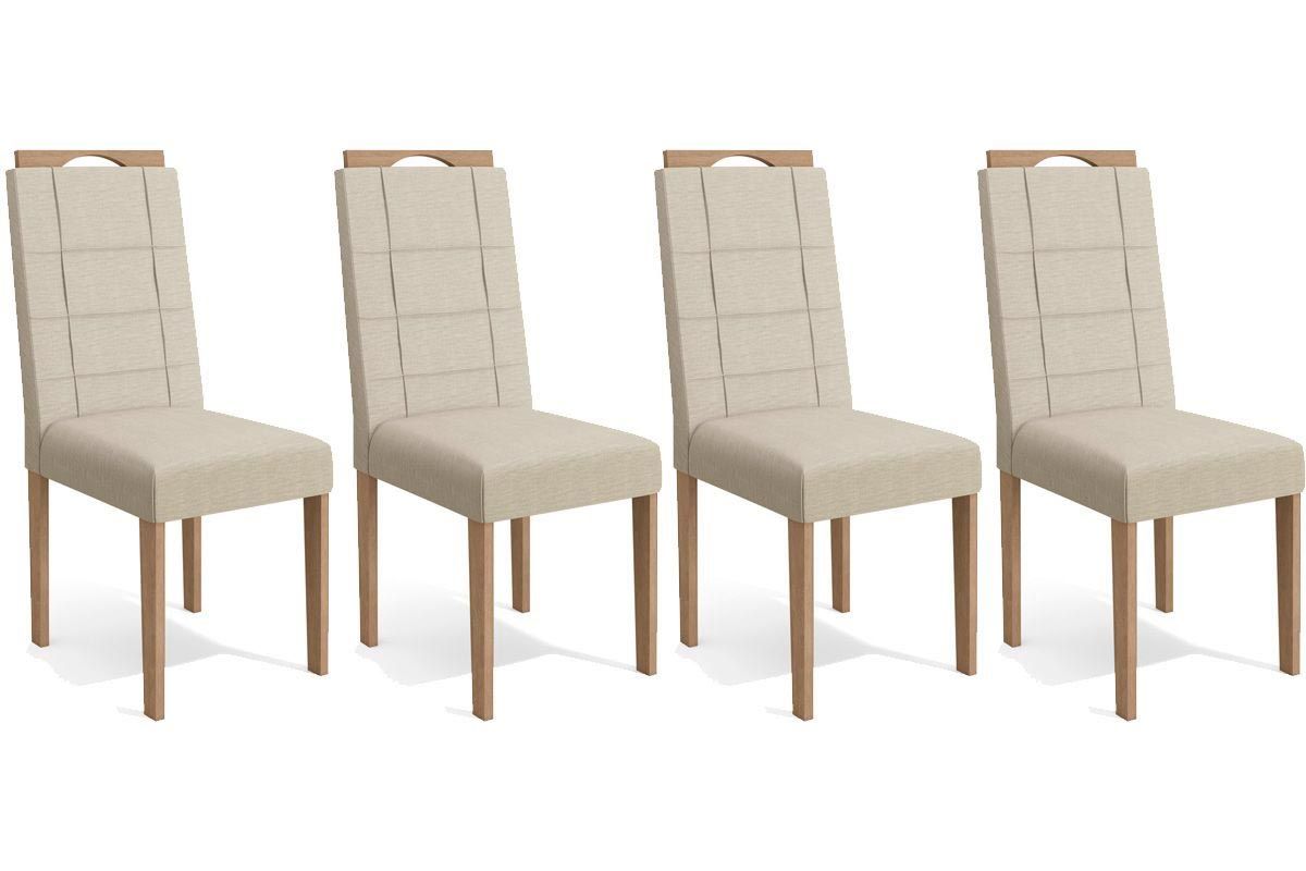 Cadeira Jantar Flora 2CAD150 Madeirado Kit 4 Un Kappesberg
