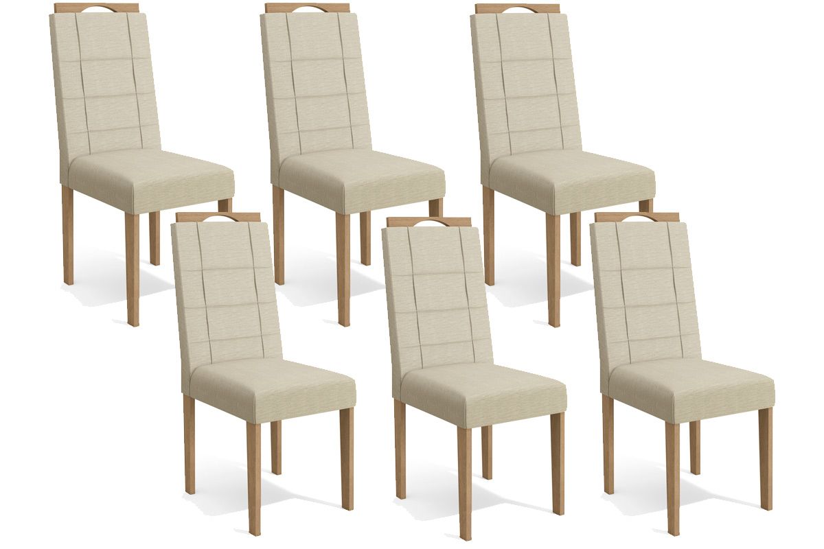 Cadeira Jantar Flora 2CAD150 Madeirado Kit 6 Un Kappesberg