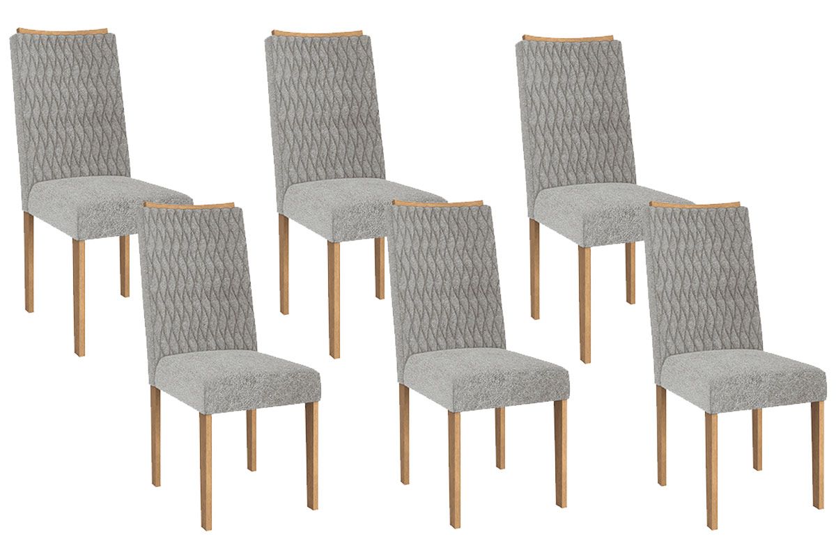 Cadeira Jantar Aura 2CAD157 Madeirado Kit 6 Un Kappesberg