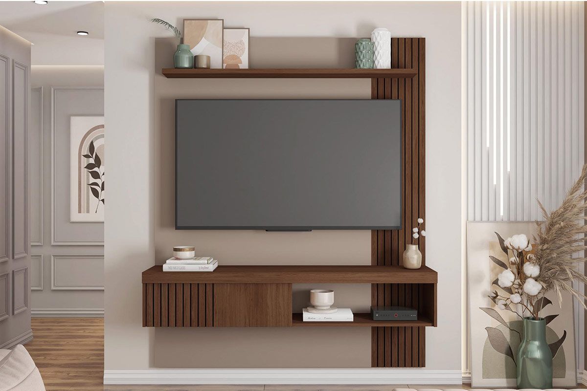 Painel Home p/ TV até 65 Pol Jade Ripada 150x183cm Caemmun