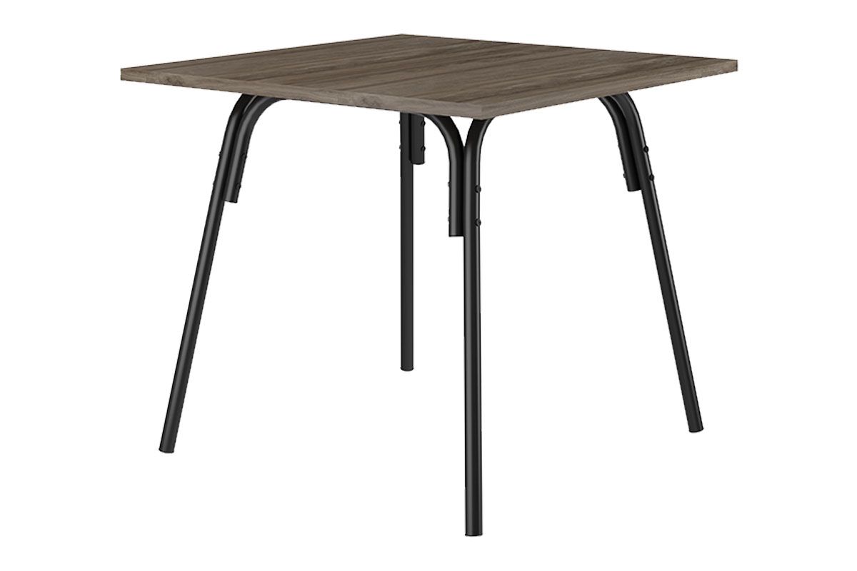 Mesa Jantar 1569 c/Tampo Madeirado 90cm Preto/Legno Carraro