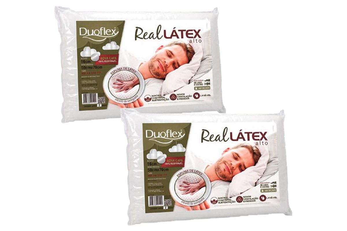 Travesseiro Látex Kit 2un Real Alto LS1100 Duoflex