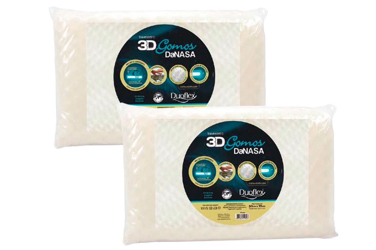 Travesseiro Viscoelástico Kit 2un 3D Gomos DT3200 Duoflex