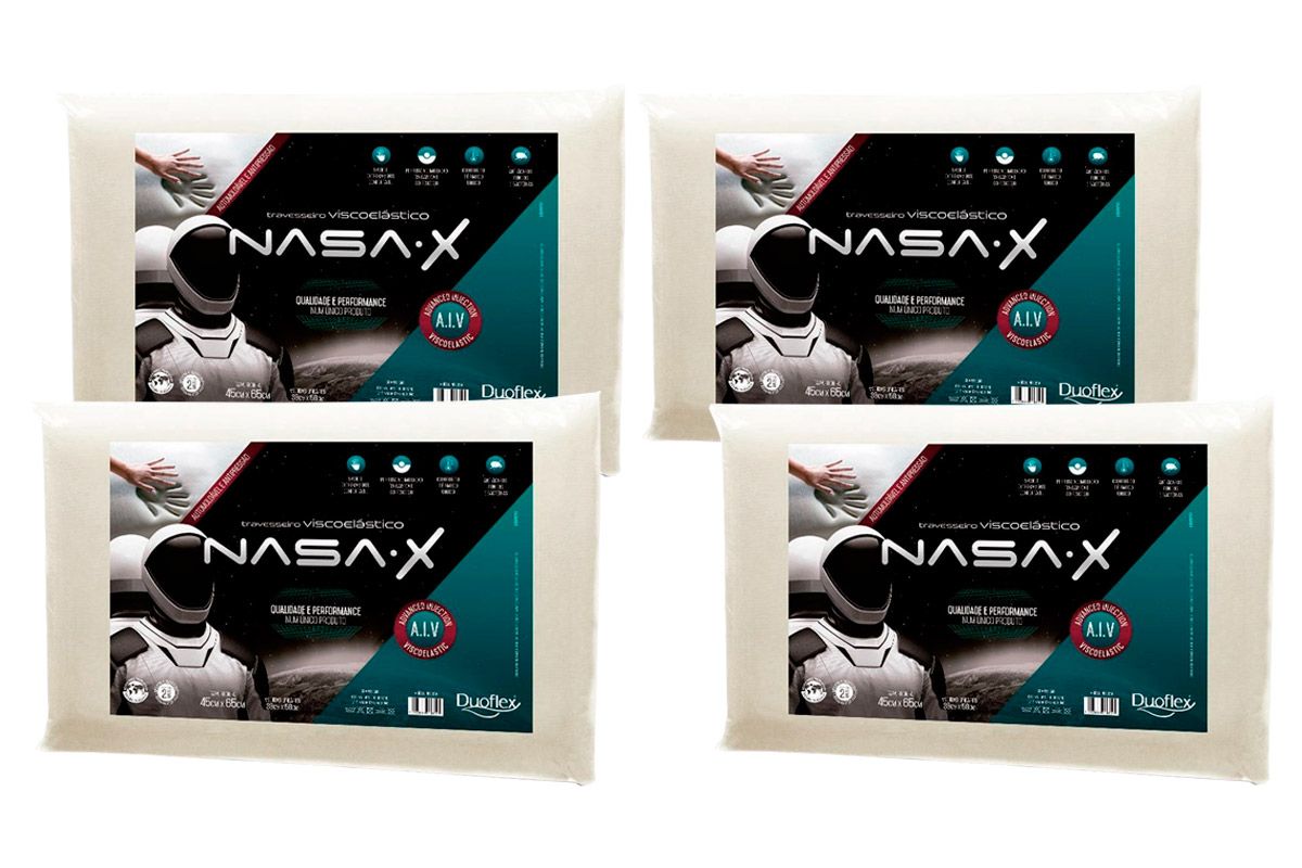Travesseiro Viscoelástico Kit 4un Nasa NS3200 Duoflex