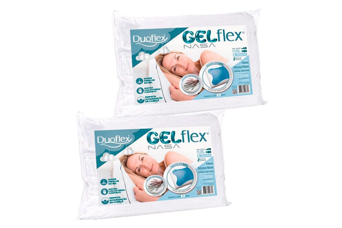 Travesseiro Viscoelástico Kit 2un Gelflex GN1101 Duoflex