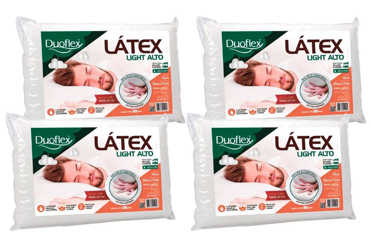 Travesseiro T. Látex Kit 4un Light LP1101 Duoflex