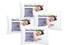 Travesseiro Fibras Pluma Kit 4un Max Malha Ortobom