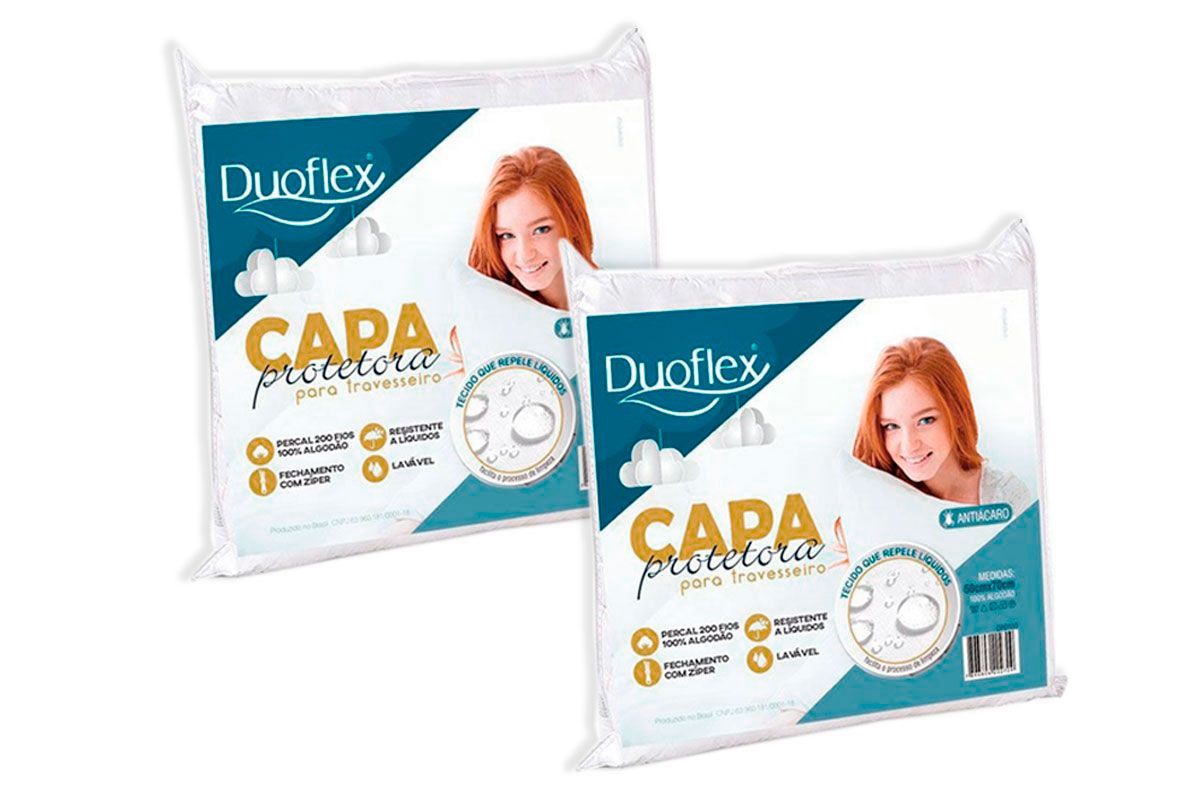 Capa Travesseiro Duoflex CP0100 Percal Impermeável 2Un