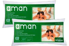Travesseiro Fibras Pluma Kit 2un Aman Corpo Ortobom