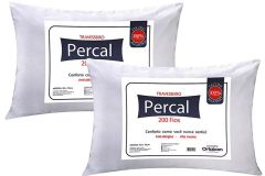 Travesseiro Fibras Pluma Kit 2un Percal 200Fios Ortobom
