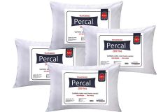 Travesseiro Fibras Pluma Kit 4un Percal 200Fios Ortobom