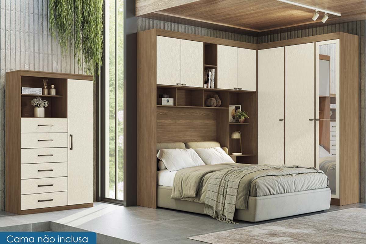 Quarto Casal Completo Guarda Roupa+Cômoda QC92 Santos Andirá