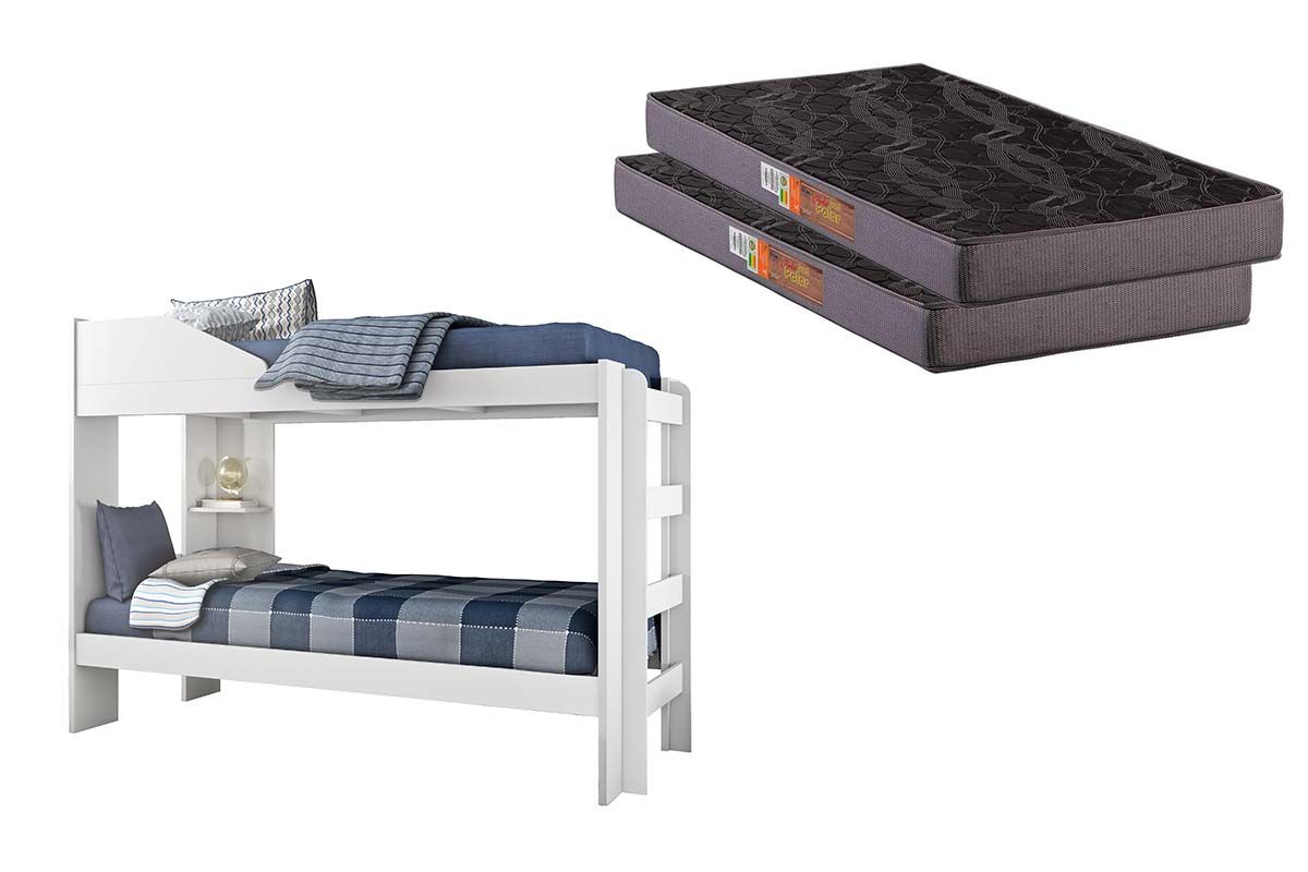 Colchão Pérola Polar (2un) + Beliche Indy