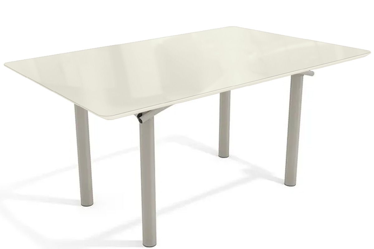 Mesa Jantar Elba Tampo Madeirado c/ Vidro 160cm Kappesberg