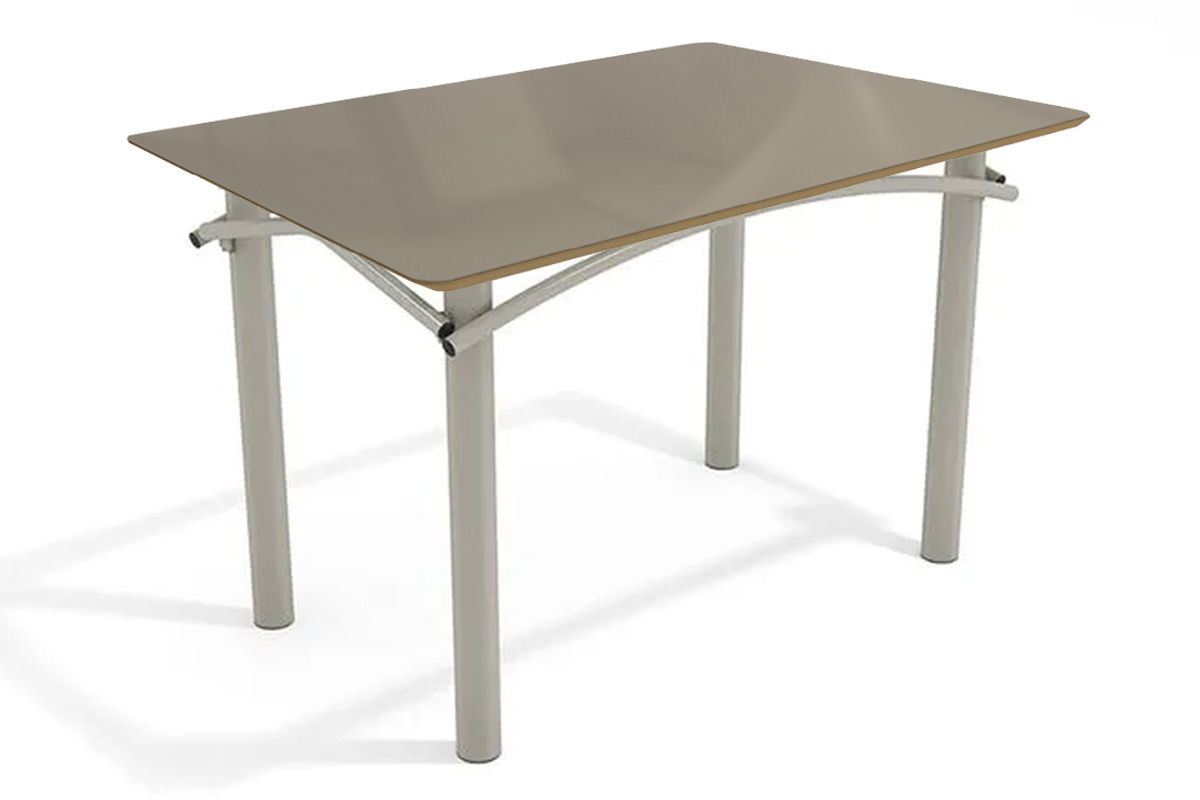 Mesa Jantar Elba Tampo Madeirado c/ Vidro 120cm Kappesberg