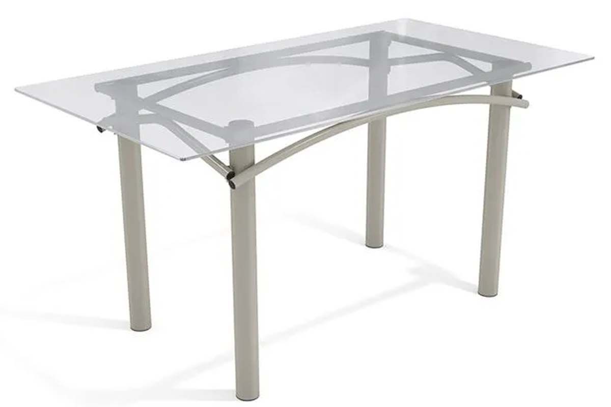 Mesa Jantar Elba c/ Tampo de Vidro 150cm Kappesberg