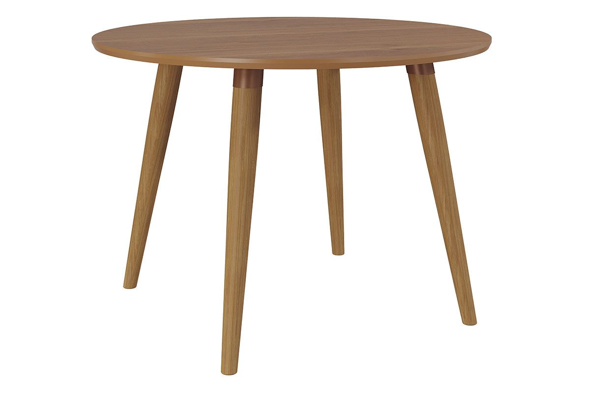 Mesa Jantar Dani c/Tampo Madeirado Redondo 109cm Carvalho/Cinamomo Cimol