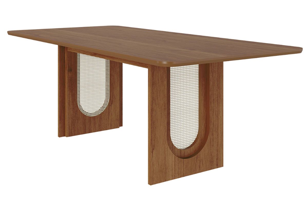 Mesa Jantar Valentina c/Tampo Madeirado 210x100cm Cimol