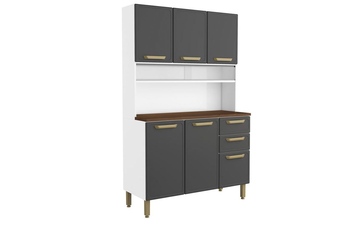 Cozinha Compacta Bertolini Bella c/6 Portas e 2 Gavetas 120cm