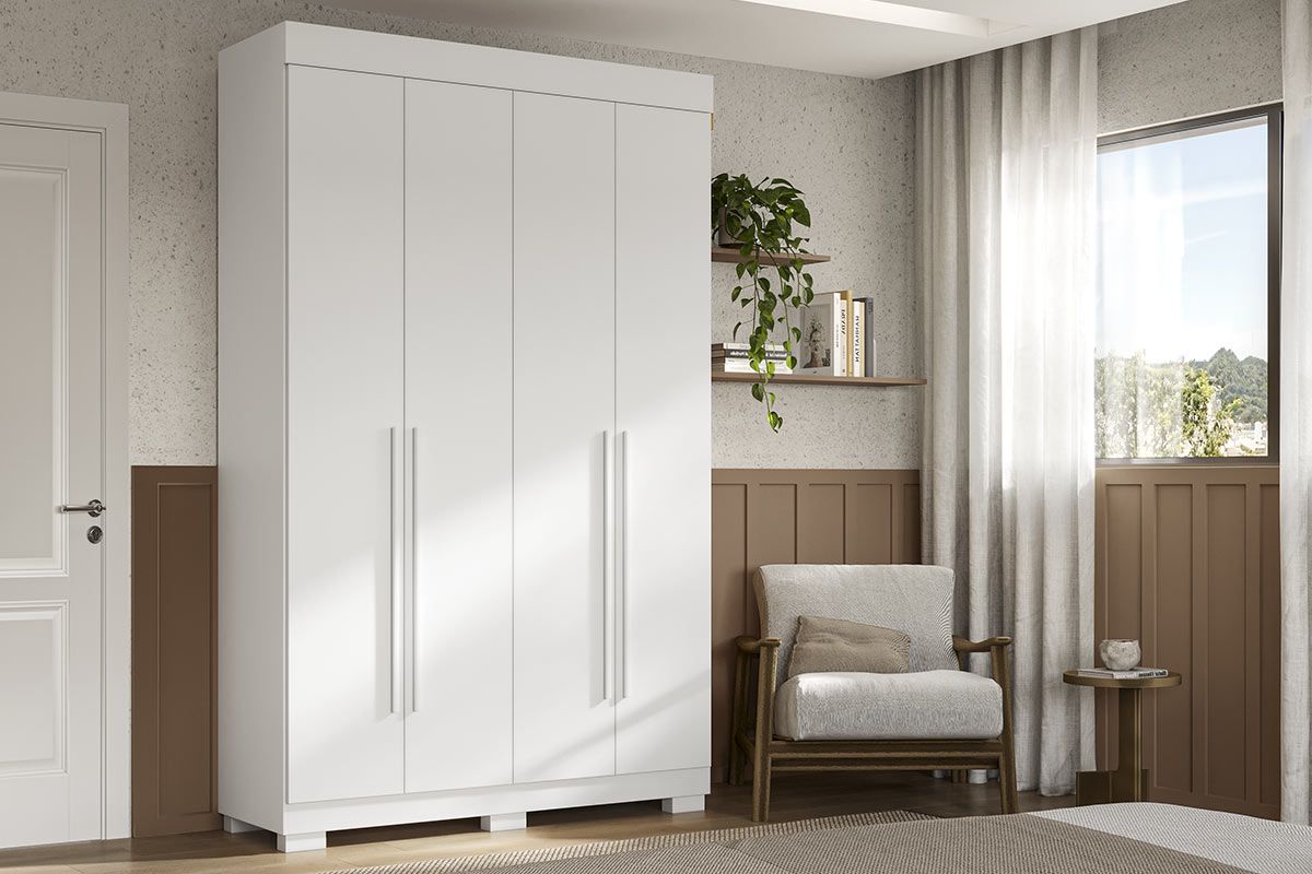 Guarda Roupa Solteiro 4 Portas e 2 Gavetas Ágata ACP
