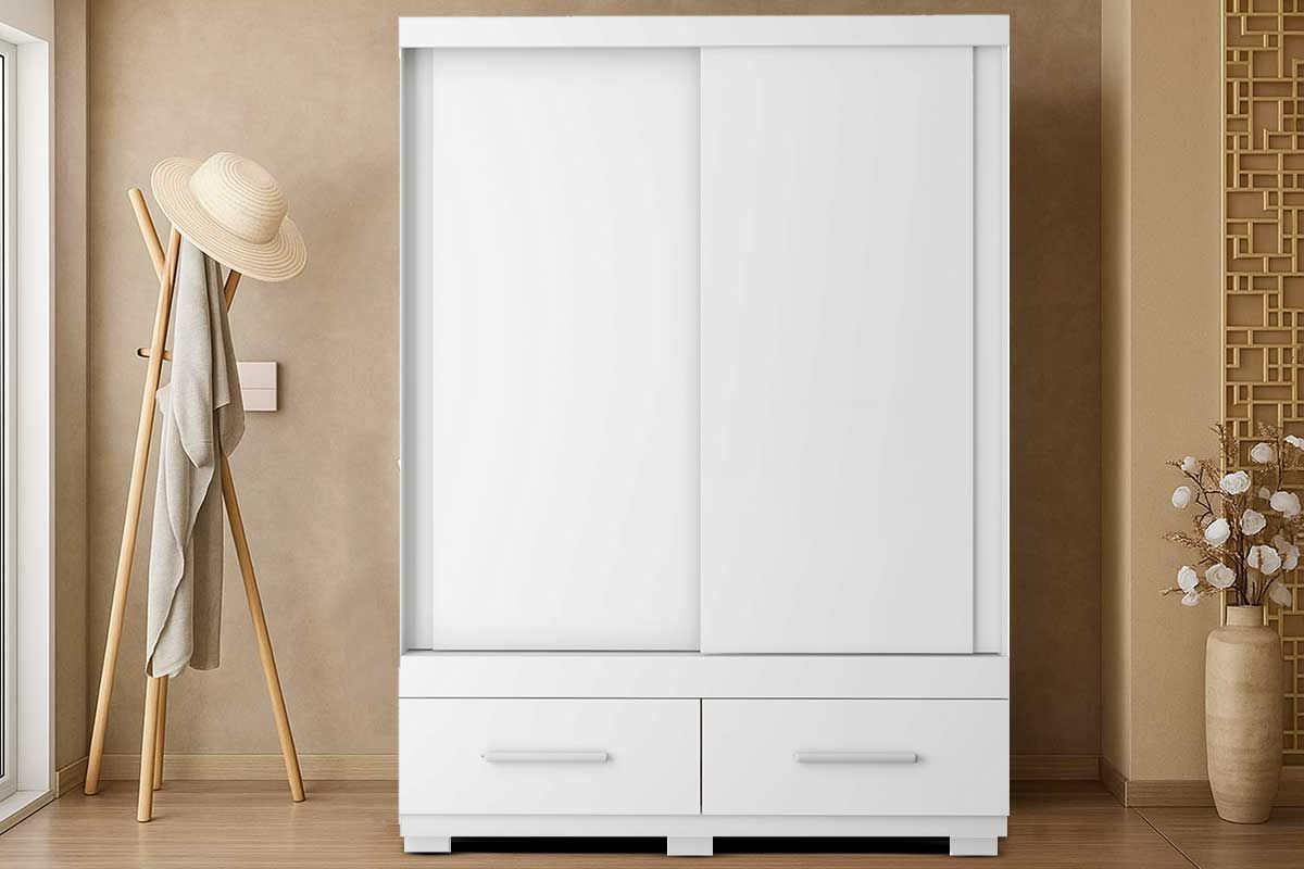 Guarda Roupa Solteiro 2 Portas de Correr e 2 Gavetas Sereno Caemmun