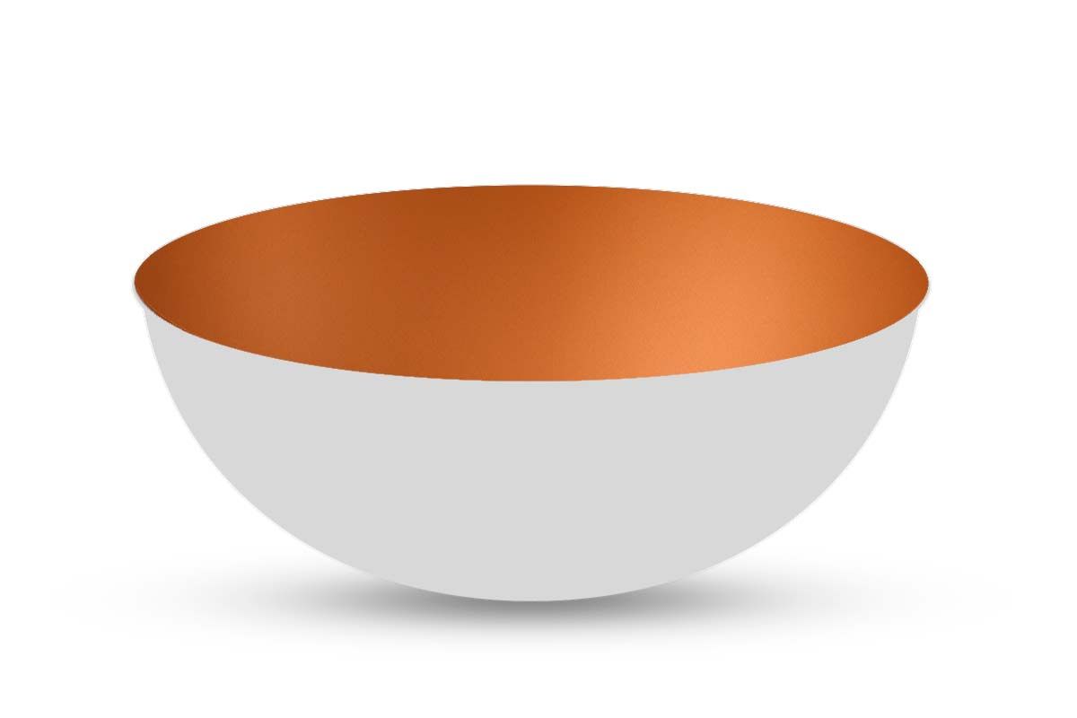 Cuba p/ Pia de Banheiro de Sobrepor BN3675 33cm Cobre/Branco Tecno Mobili
