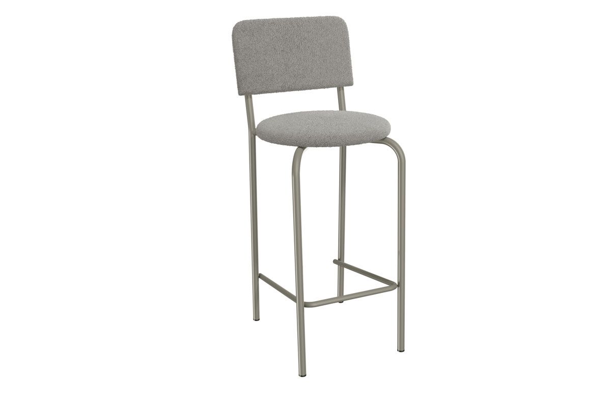 Banqueta Sala de Jantar Capri 1B715NK Aço 1 Un Niquel/Linho Escuro Kappesberg