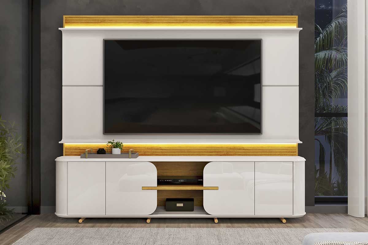 Home p/ TV até 75 Pol Lord c/ 4 Porta 240x200cm - DJ Móveis