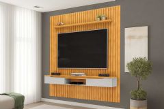 Rack Bancada c/Painel p/ TV Isac 223x240cm - DJ Móveis