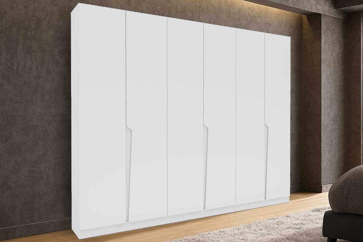 Guarda Roupa Casal 6 Portas e 4 Gavetas Porto Freijo/Branco Politorno
