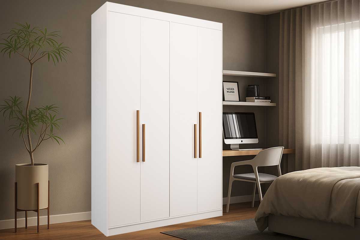 Guarda Roupa Solteiro 4 Portas e 2 Gavetas PH 1805 Carvalho/Fendi Herval