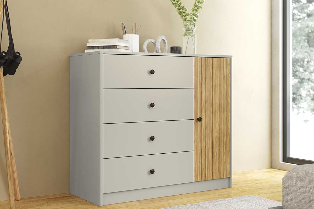 Cômoda MB 1059 c/1 Porta e 4 Gavetas 100cm Movelbento