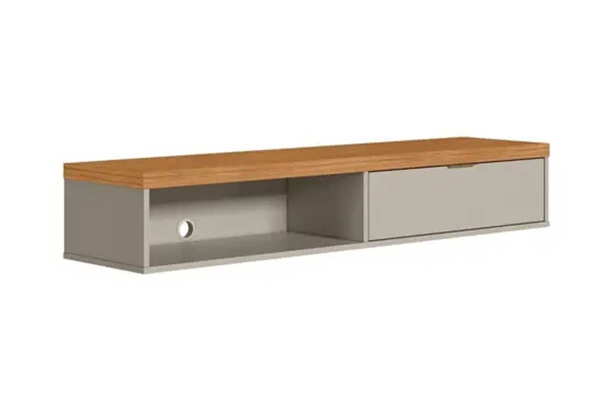 Rack Bancada p/ TV Modular 1.4 c/1 Gaveta Painel / Parede 136x033 Linea Brasil
